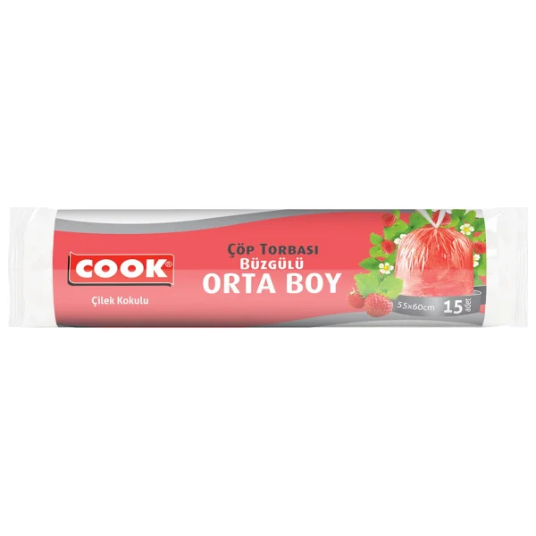 Cook Kokulu Büzgülü Orta Boy Çöp Poşeti 15'li - Görsel 3