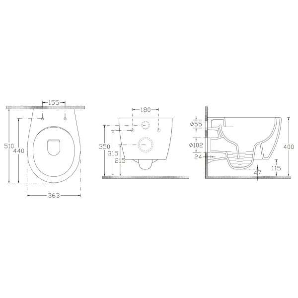 Ideal Standard Stradao Clearim Kanalsız Asma Klozet (Yavaş Kapanır Ince Kapak Dahil) - Beyaz - Görsel 2