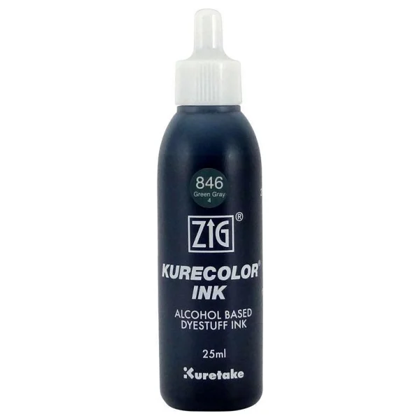 Zig Kurecolor Ink Alkol Bazlı Mürekkep 846 Green Gray 4 - Görsel 2