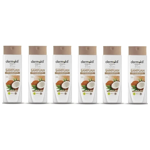 Dermokil Vegan Hindistan Cevizi Özlü Şampuan 400 ml 6'lı Set - Görsel 3