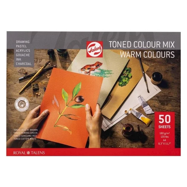 Talens Toned Colour Mix Warm Çok Amaçlı Sanatsal Blok 180 Gr A4 50 Yp - Görsel 2