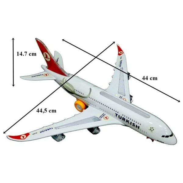 Can Oyuncak Kutulu Pilli Işıklı Aırbus A380 Uçak Ch-133tk - Beyaz - Görsel 2