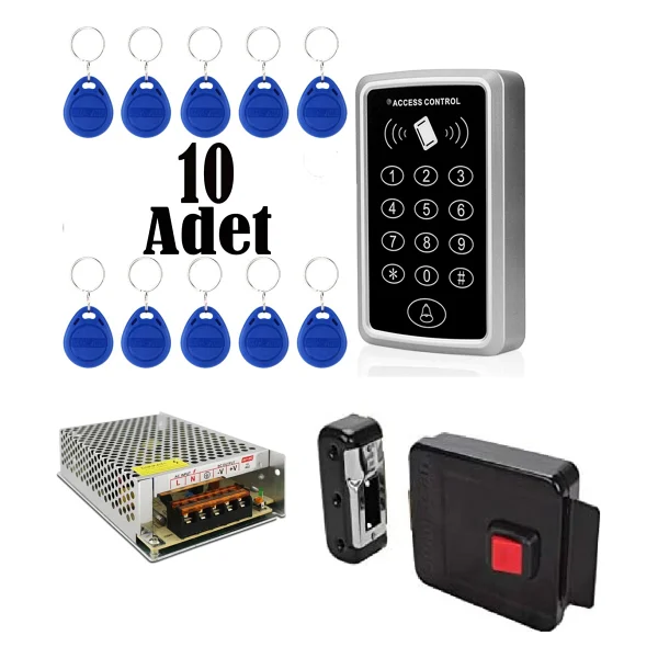 Sonex Rfıd Şifreli Kapı Kilidi - Kapı Otomat Set - Adaptör - Manyetik Anahtar - Görsel 4