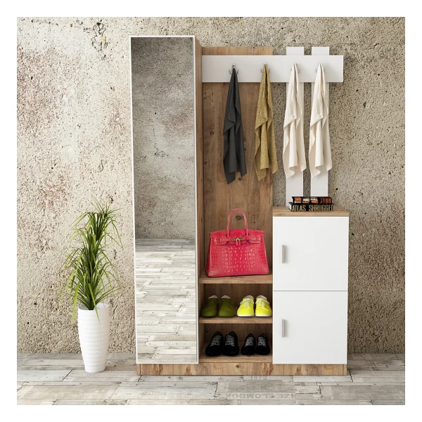 Robin Home Hera Vestiyer Portmanto Ayakkabılık Çam-Beyaz - Görsel 4