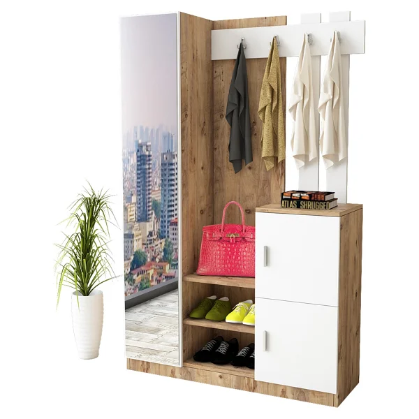 Robin Home Hera Vestiyer Portmanto Ayakkabılık Çam-Beyaz - Görsel 2