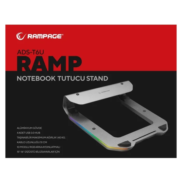 Rampage Ads-T6u Ramp Laptop Standı - Görsel 7