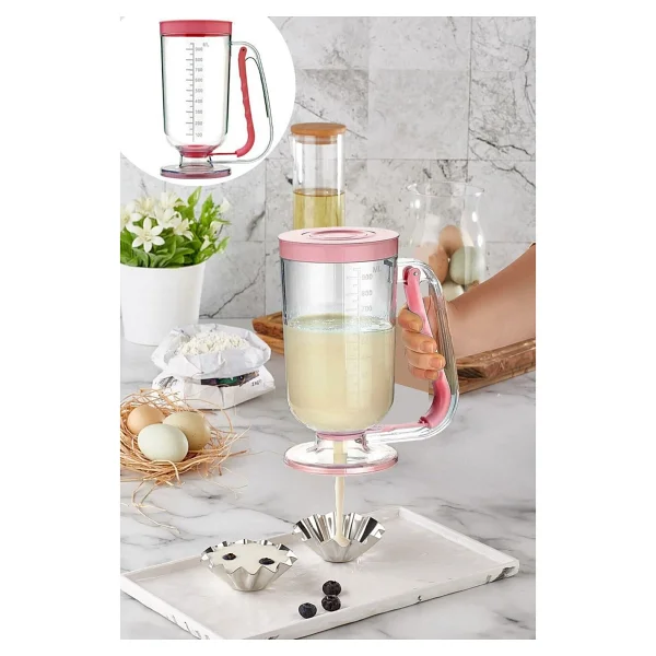 Mim Life Hamur Porsiyonlayıcı Hamur Dağıtıcı Cupcake Pratik Ölçülü Akıtma Krema Hamur Puding Krep Cupcakes Pankek Browni - Görsel 4