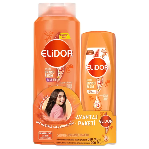 Elidor Superblend Anında Onarıcı Bakım Şampuan 650 Ml + Saç Kremi 200 Ml - Görsel 6