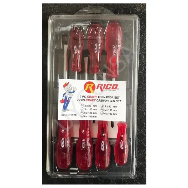 Rico 7 Parça Craft Şeffaf Tornavida Seti - Kraft - Görsel 2
