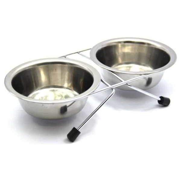 Nunbell Ayaklı İkili Çelik Mama Kabı 17 Cm - Görsel 2
