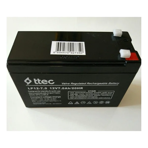 Ttec Pi-Es Mustang Bakımsız Kuru Akü 12v 7ah Uzun Ömürlü Düşük Deşarj - Görsel 8