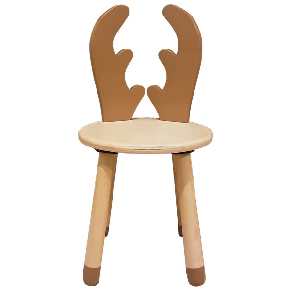 Wood & Joy Doğal Ahşap Renkli Çocuk Sandalye Geyik - Bej - Görsel 7