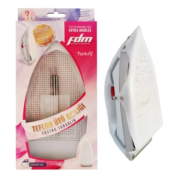 Fdm Ev Tipi Parlatmaz Ütü Altlığı Teflon Ütü Taban Aparatı Yaylı Bağlantılı Tüm Ev Tipi Ütülere Uyumlu - Görsel 2