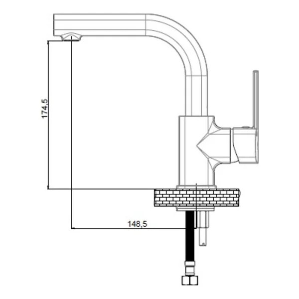 Gpd Pedra Mtl160-S Siyah Lavabo Bataryası - Görsel 5