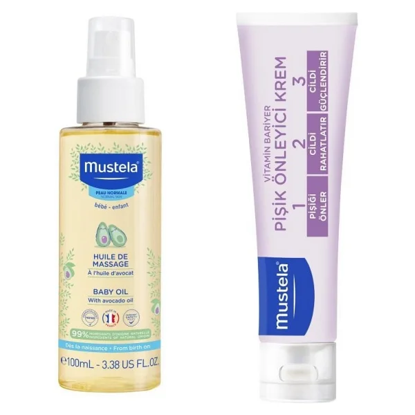 Mustela Masaj Yağı 100 Ml + Vitamin Barrier 1.2.3 Pişik Kremi 100 Ml - Görsel 2