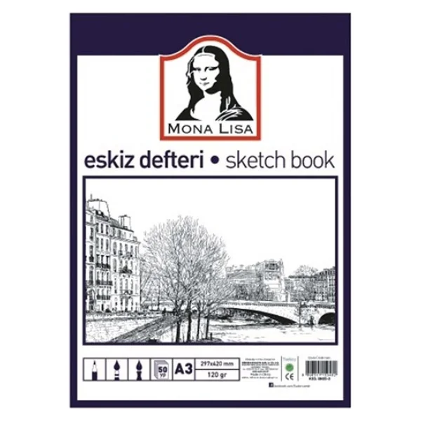 Mona Lisa Eskiz Defteri 120 Gr 50 Yaprak - A3 - Görsel 2