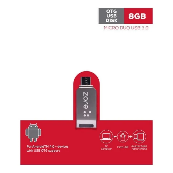 Zore Micro Metal OTG 8 GB Flash Bellek - Görsel 2