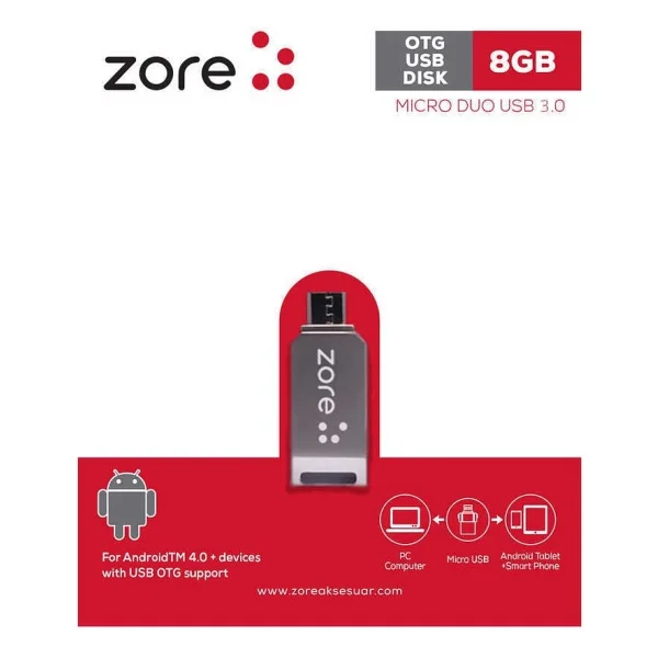 Zore Micro Metal OTG 8 GB Flash Bellek - Görsel 3