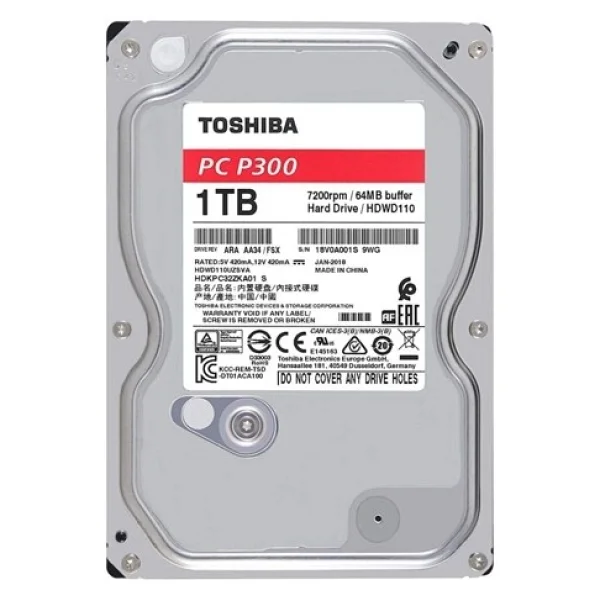 Toshiba P300 HDWD110UZSVA SATA 3.0 7200 RPM 3.5" 1 TB Harddisk - Görsel 2