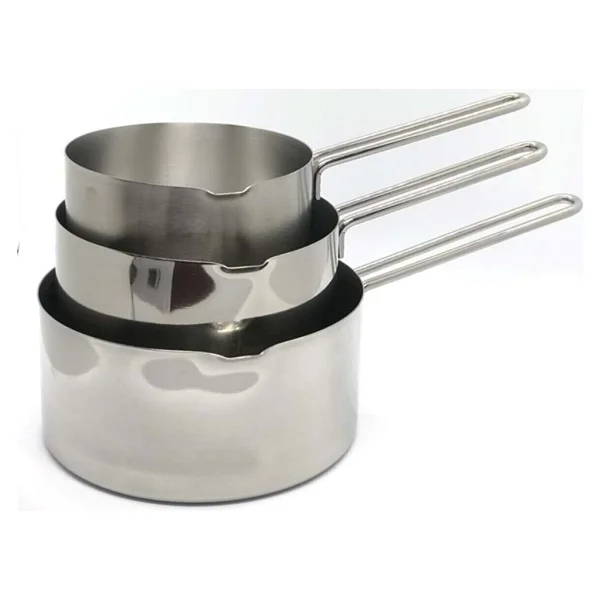 3 Lü Set Paslanmaz Çelik Kaçerola Sütlük Ve Sosluk 12-14-16 Cm - Görsel 6