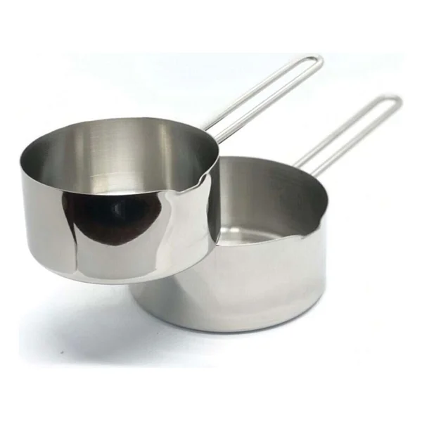 3 Lü Set Paslanmaz Çelik Kaçerola Sütlük Ve Sosluk 12-14-16 Cm - Görsel 3