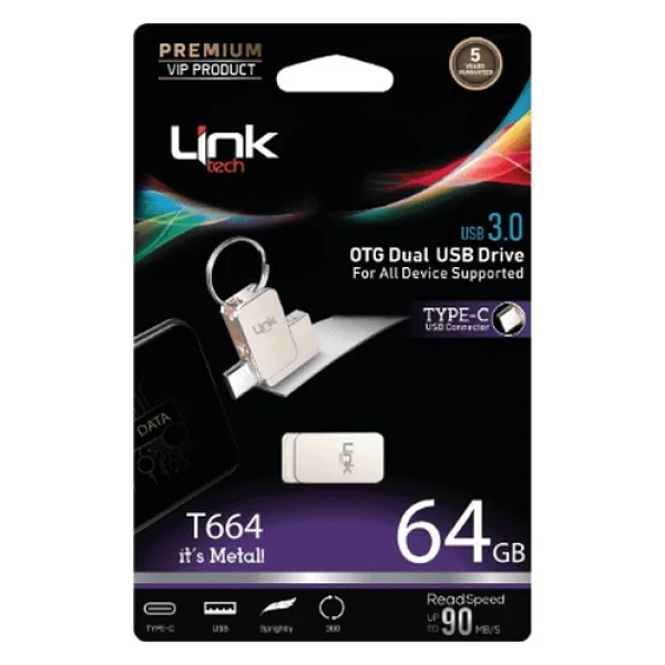 Linktech T664 Premium Otg Type-C 64 GB Flash Bellek - Görsel 2