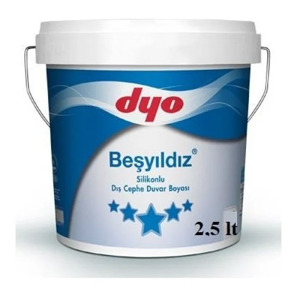 Dyo Beşyıldız Silikonlu 2.5 Lt Dış Cephe Boyası - Görsel 2