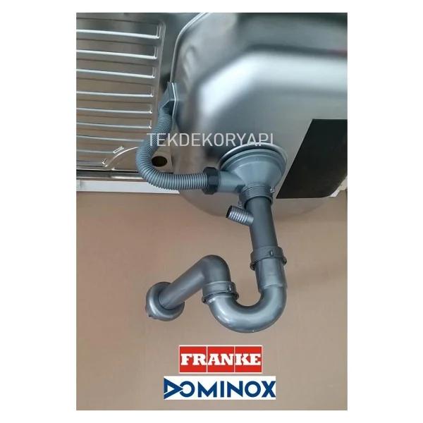 Dominox Dominox Franke Evye Sifon Takımı Kare Taşmalı - Yok - Gümüş - Görsel 3