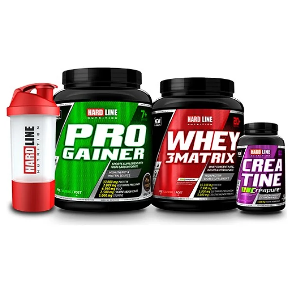 Hardline Nutrition Kilo Hacim Kombinasyonu , 1406 Gr Progainer, 908 Gr Whey3 Matrix, Creatine Creapure 120 Kapsül - Görsel 2