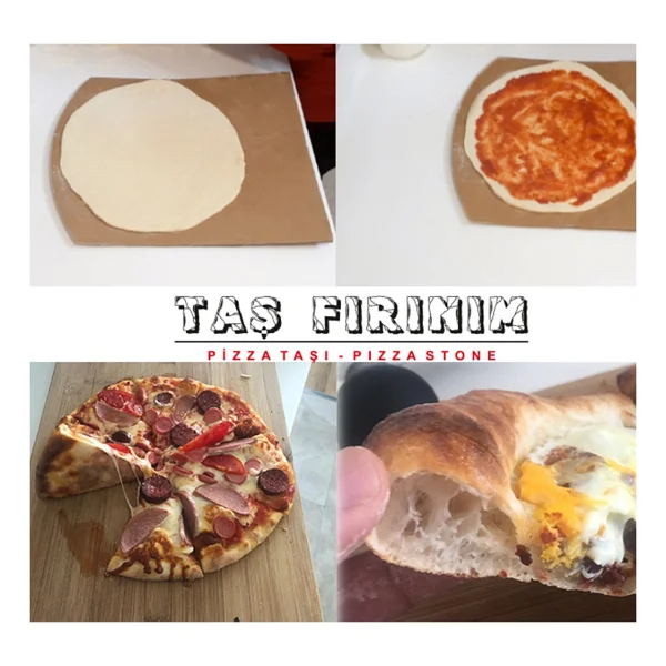 Taş Fırınım Fırın Taşı Pizza Stone Taş Fırın Tepsisi Ekmek Pide Lahmacun Fırın - Görsel 7