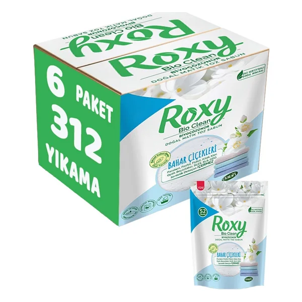 Dalan Roxy Bio Clean 1.6 Kg 5'li Paket Bahar Çiçekleri Sabun Tozu - Görsel 4