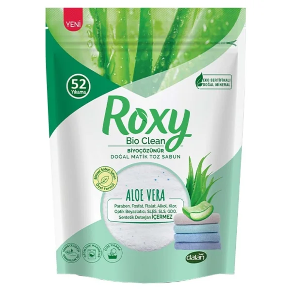 Dalan Roxy Bio Clean 1.6 Kg 6'lı Paket Aloe Vera Sabun Tozu - Görsel 2