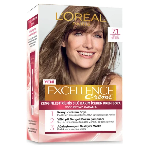 L'oreal Paris Excellence Creme 7.1 Küllü Kumral Saç Boyası - Görsel 2