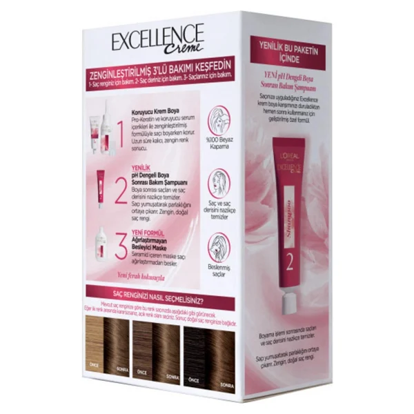 L'oreal Paris Excellence Creme 7.1 Küllü Kumral Saç Boyası - Görsel 4