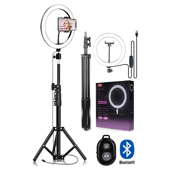 Asfal Kumandalı Youtuber Selfie LED Işıklı 210 Cm Tripod 10 Inç(26 Cm) Kuaför Makyaj Işığı Tiktok Işığı - Görsel 6