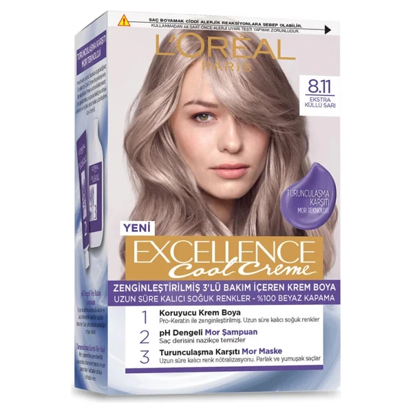 L'oreal Paris Excellence Cool Creme 8.11 Ekstra Küllü Sarı Saç Boyası - Görsel 4