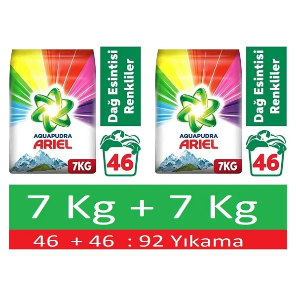 Ariel Aquapudra Dağ Esintisi Renkliler İçin 7 Kg Toz Deterjan - Görsel 6