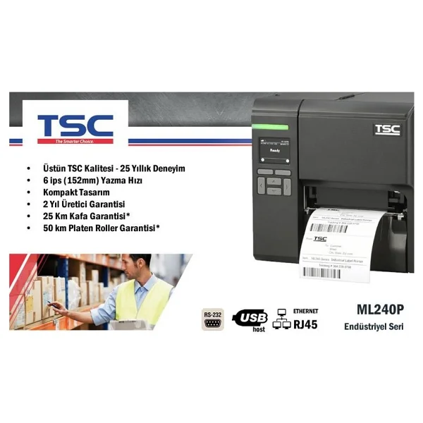 Tsc Ml240p Barkod Yazıcı - Görsel 3