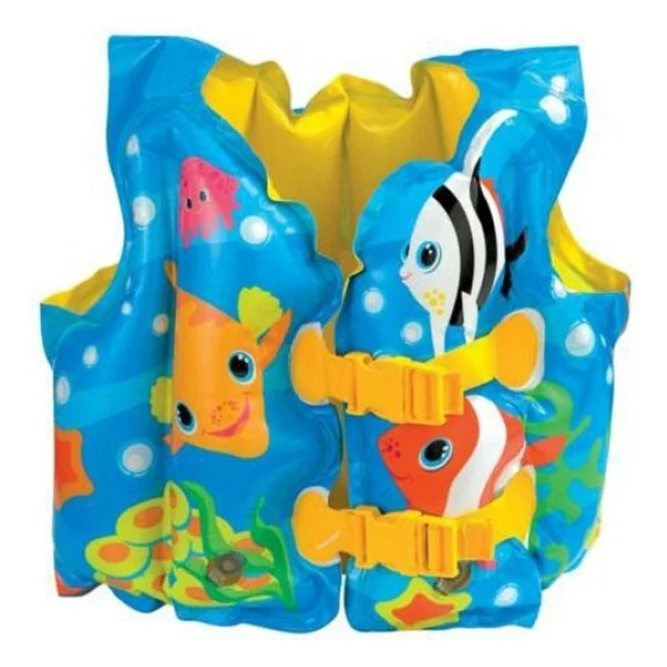 İntex Deniz Yıldızı Desenli 3-5 Yaş Çocuk Can Yeleği, Dayanıklı Vinil, 30 cm, 3 Hava Odacıklı, Ayarlanabilir Kemer - Sarı - Görsel 4