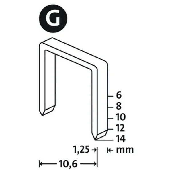 Novus G Tip 11/8mm Yassı Zımba Teli 1200 Lü Paket - Görsel 2