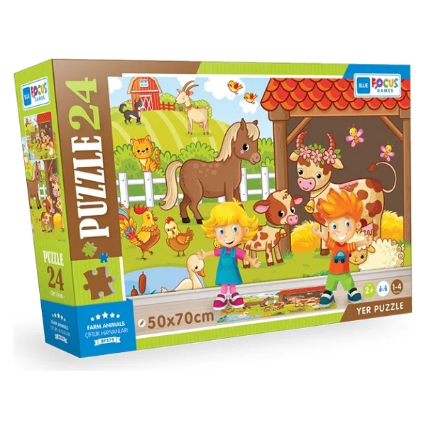 Blue Focus Çiftlik Hayvanları 24 Parça Yer Puzzle Bf379 - Görsel 3