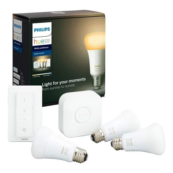 Philips Hue 1100 75 W E27 3'lü Akıllı LED Ampul + Dimmer Anahtar + Bridge Başlangıç Seti - Görsel 3