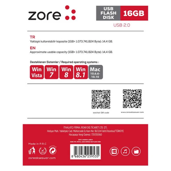 Zore Metal USB Flash Disk 16gb - Görsel 2