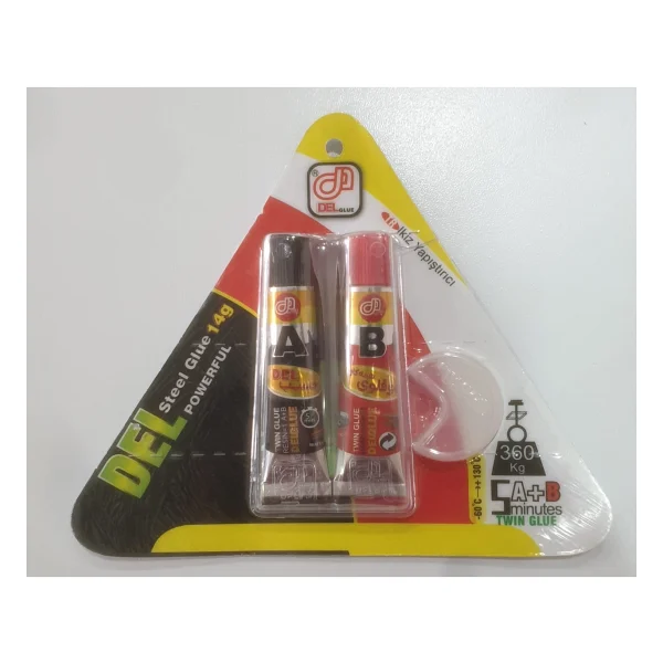 Del Glue İkiz Yapıştırıcı 14 Gr Metal, Çelik, Demir, Fayans, Granit, Taş, Sert Plastik - Görsel 4