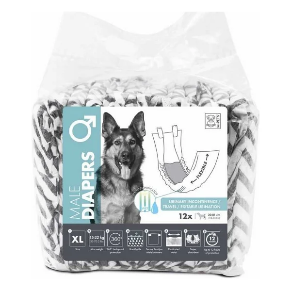 M-Pets Dıapers Erkek Köpekler İçin Külot (XL) 12li - Görsel 8