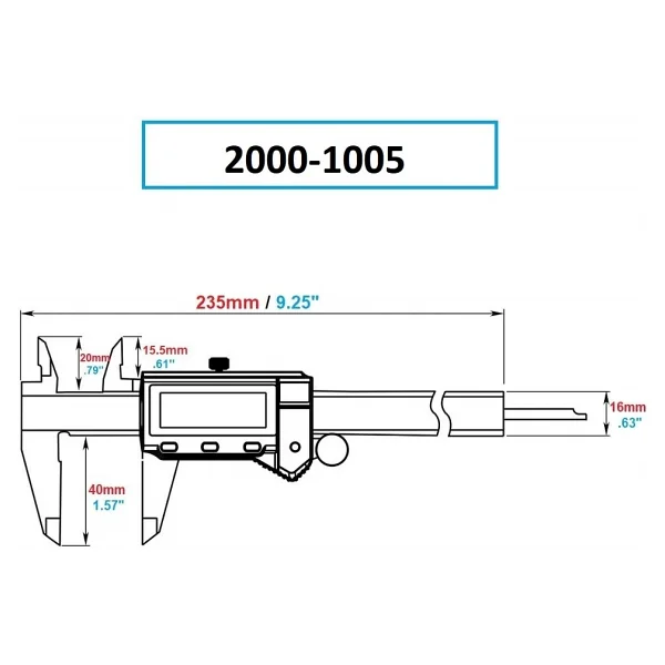 Dasqua 2000-1005 150 mm Lcd Ekran IP54 Dijital Kumpas - Görsel 5