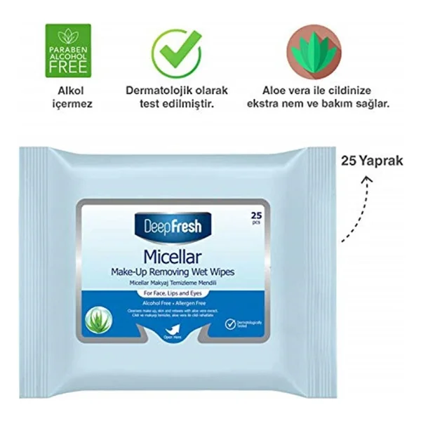Deep Fresh Micellar 25'li Makyaj Temizleme Mendili - Görsel 2
