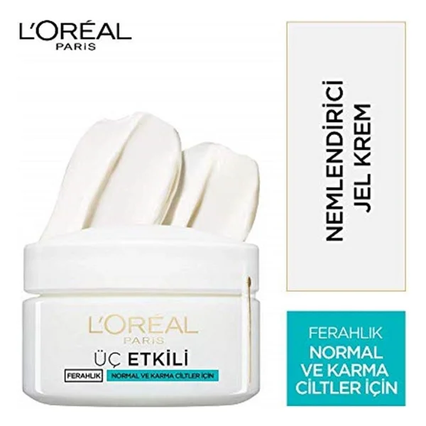 L'oreal Paris 3 Etkili Ferahlık Günlük Bakım Kremi Normal Ve Karma Ciltler 50 Ml - Görsel 3