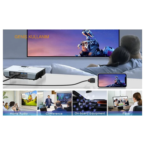 Daytona K-03c ( L7-8) Hdmı=lıghtnıng/M.USB/Type-C 1,5m - Görsel 2