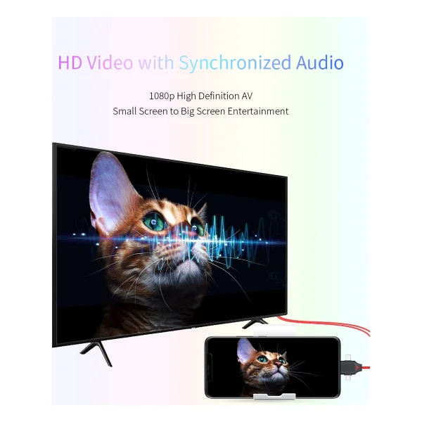 Daytona K-03c ( L7-8) Hdmı=lıghtnıng/M.USB/Type-C 1,5m - Görsel 3